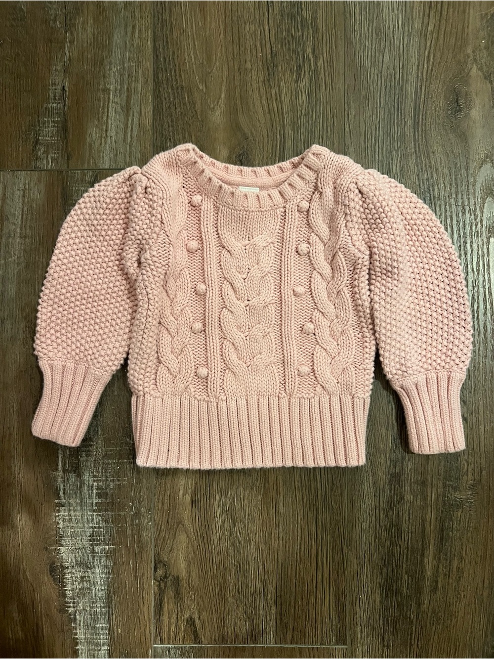 GAP Pink Cable Knit Bobble Sweater
